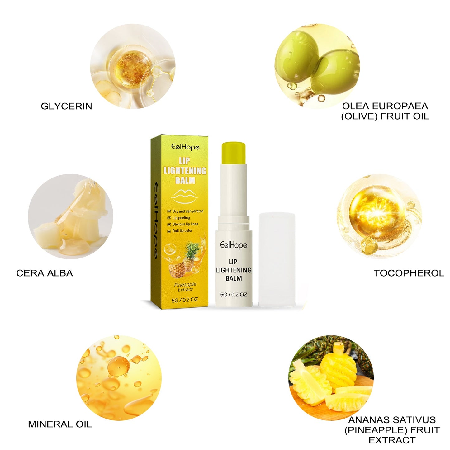 Pineapple Hydrating Lip Balm for Soft, Smooth Lips