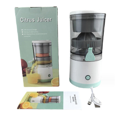Portable USB - rechargeable slow juicer for oranges, lemons & other fruits. A handy electric blender for home kitchens. - Korvel