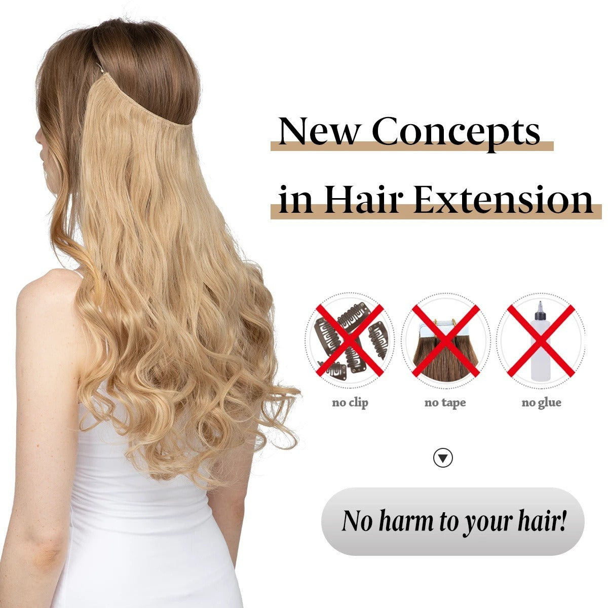 Premium Long Curly Hair Extension - High Temperature Silk