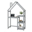 House-shaped Wooden writing Desk,Kids study Table,Bookshelf & Toy Storage,Grey - Korvel