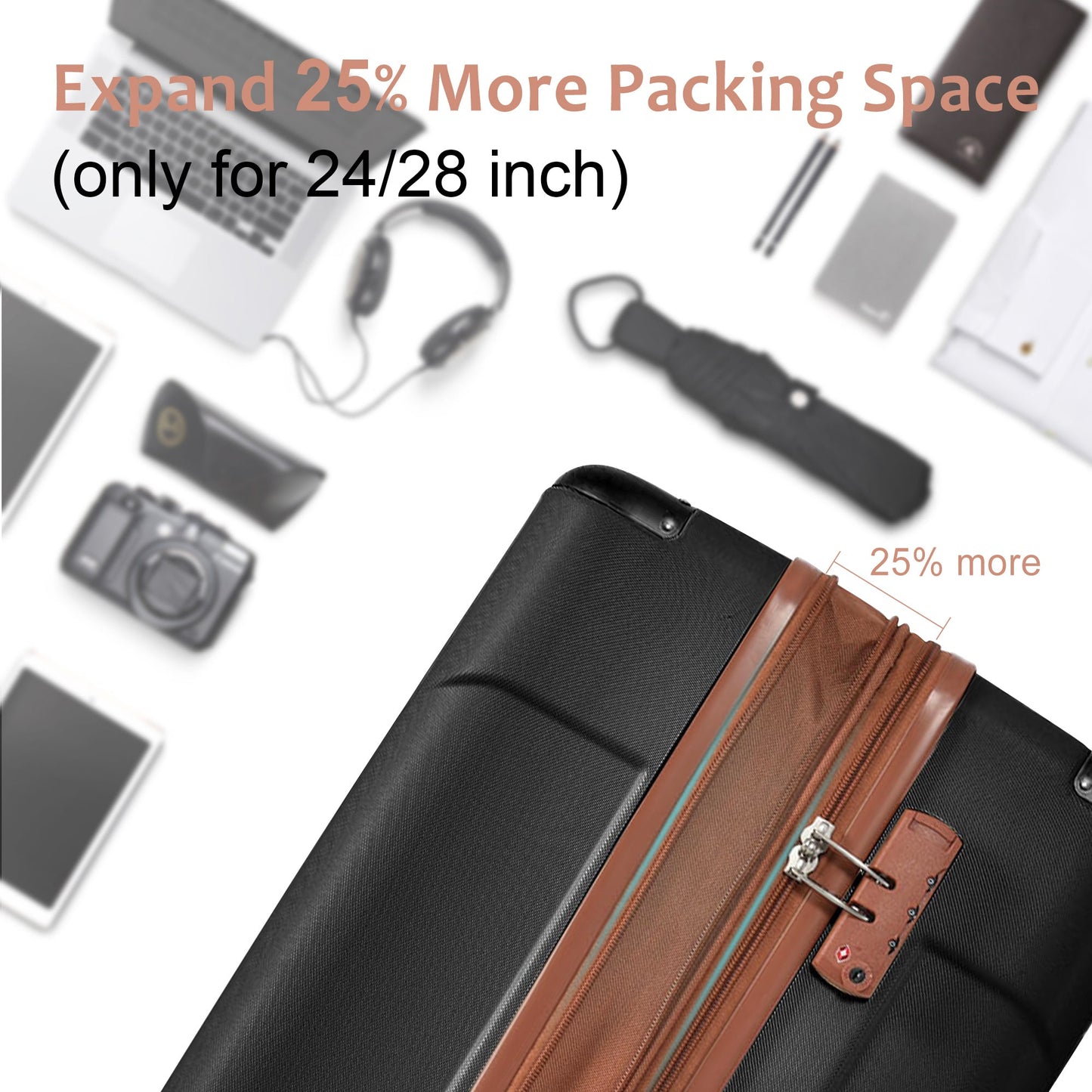 Premium 6-Piece Expandable Hard Shell Luggage Set
