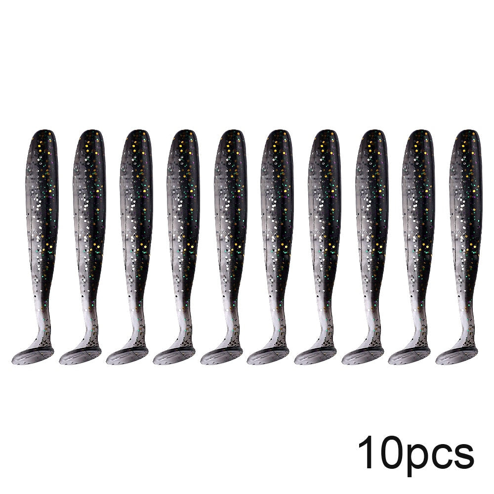 QXO 10pcs/Lot Soft Lures Silicone Bait 7cm 2g Goods For Fishing Sea Fishing Pva Swimbait Wobblers Artificial Tackle - Korvel