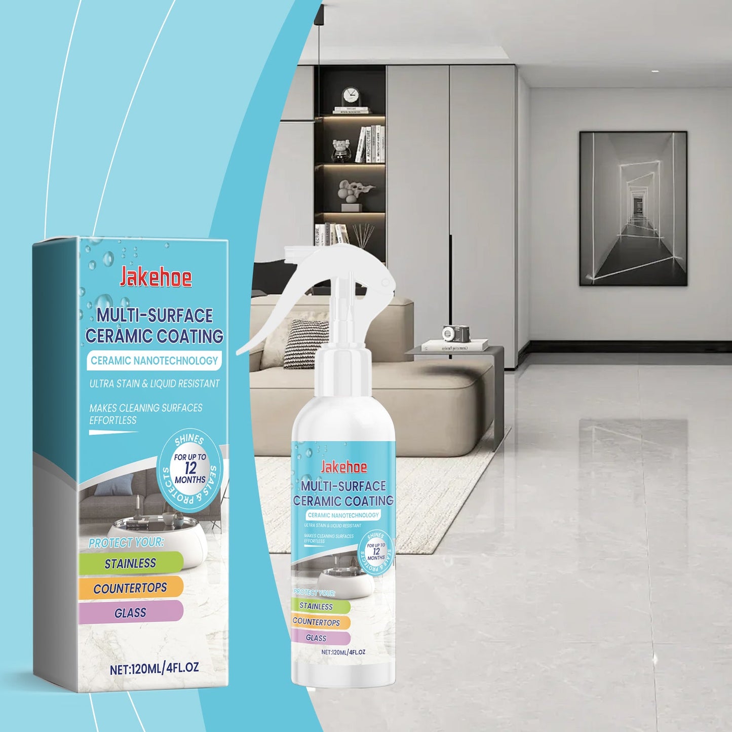 Home Ceramic Coating Spray Interior Tile Cleaning And Polishing Remove Wax Dirt Refurbishing Spray - Korvel