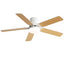 42 Inch Modern Ceiling Fan With 3 Color Dimmable Light 5 Blades Remote Control Reversible DC Motor White - Korvel