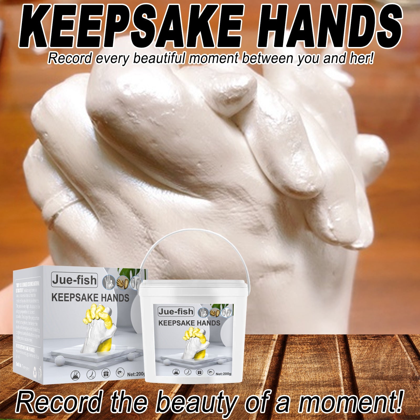 Jue-Fish 3D Hand Makrolon Powder Couple Anniversary Souvenir DIY Mother's Day Children's Day Gift - Korvel