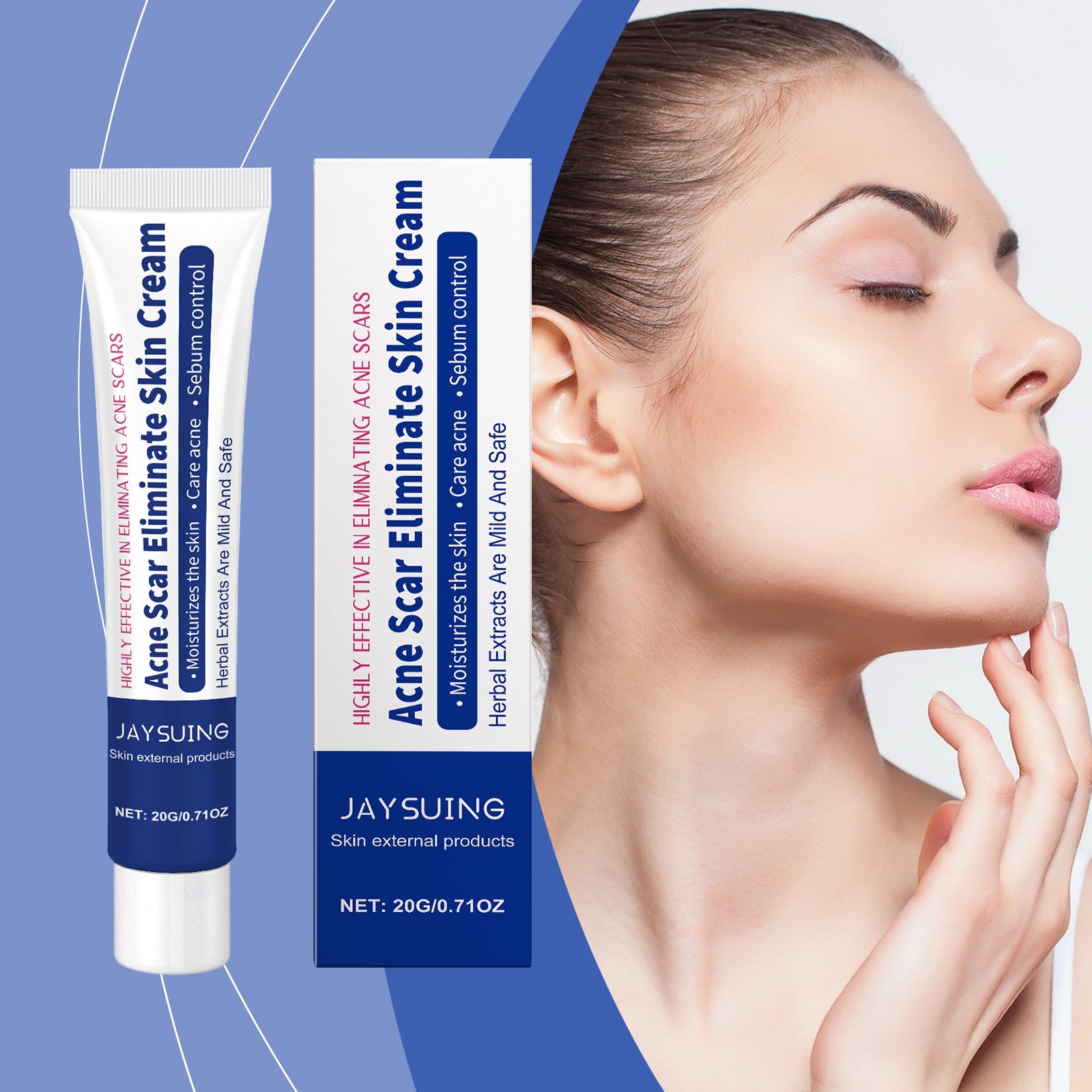 Herbal Acne-Clearing Cream Face Refreshing Oil Control Gentle Pore Cleansing Cream - Korvel