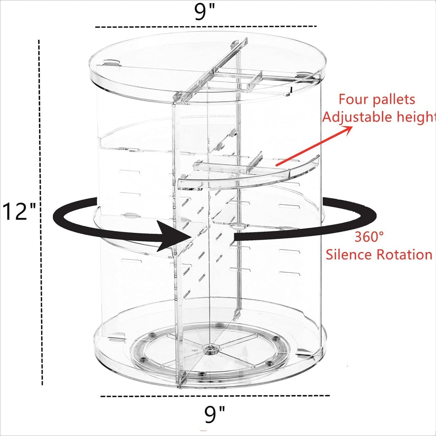 Boîte de rangement cosmétique rotative élégante pour des essentiels de beauté organisés