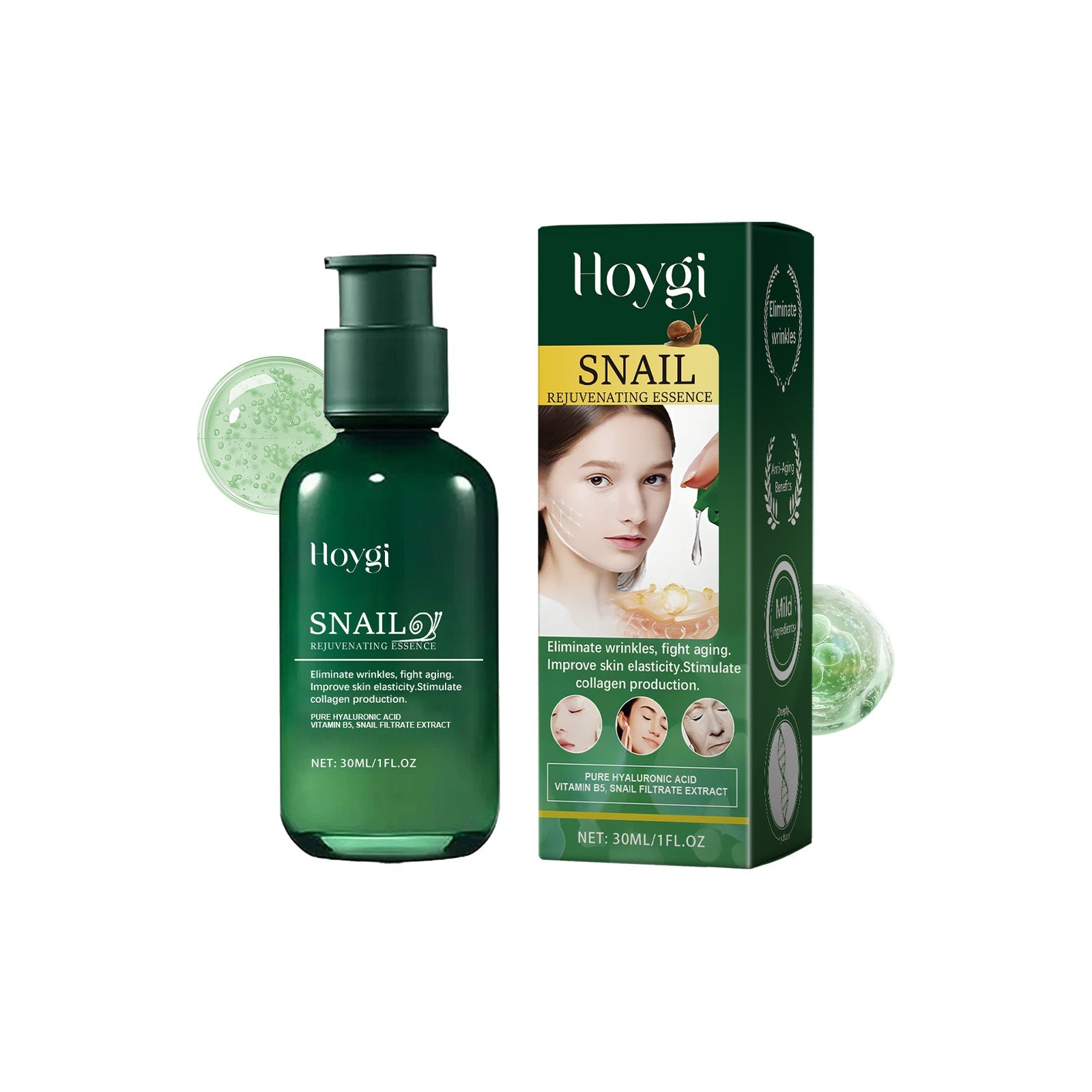 Snail Firming Serum Highly Hydrates, Removes Wrinkles And Delicate Skin Repair, Moisturizes And Rejuvenates Skin - Korvel