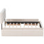 Upholstered Platform Bed with Classic Headboard and 4 Drawers No Box Spring Needed Linen Fabric Queen Size Beige - Korvel