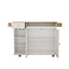 44 Inch Kitchen Island Cart with Solid Wood Top, Wine Storage, Spice Rack, Towel Rack, Wine Glass Holder White & Oak - Korvel