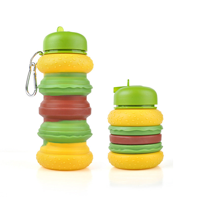 Children's Hamburger Silicone Water Cup - Portable & Leak-Proof