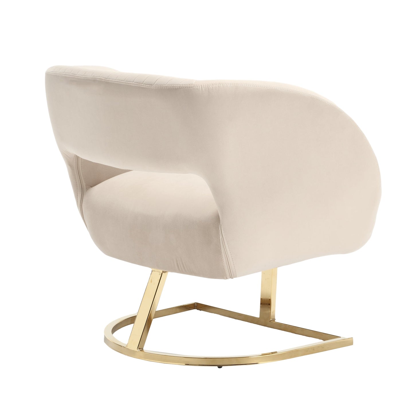 Silla de acento tapizada con botones COOLMORE en beige