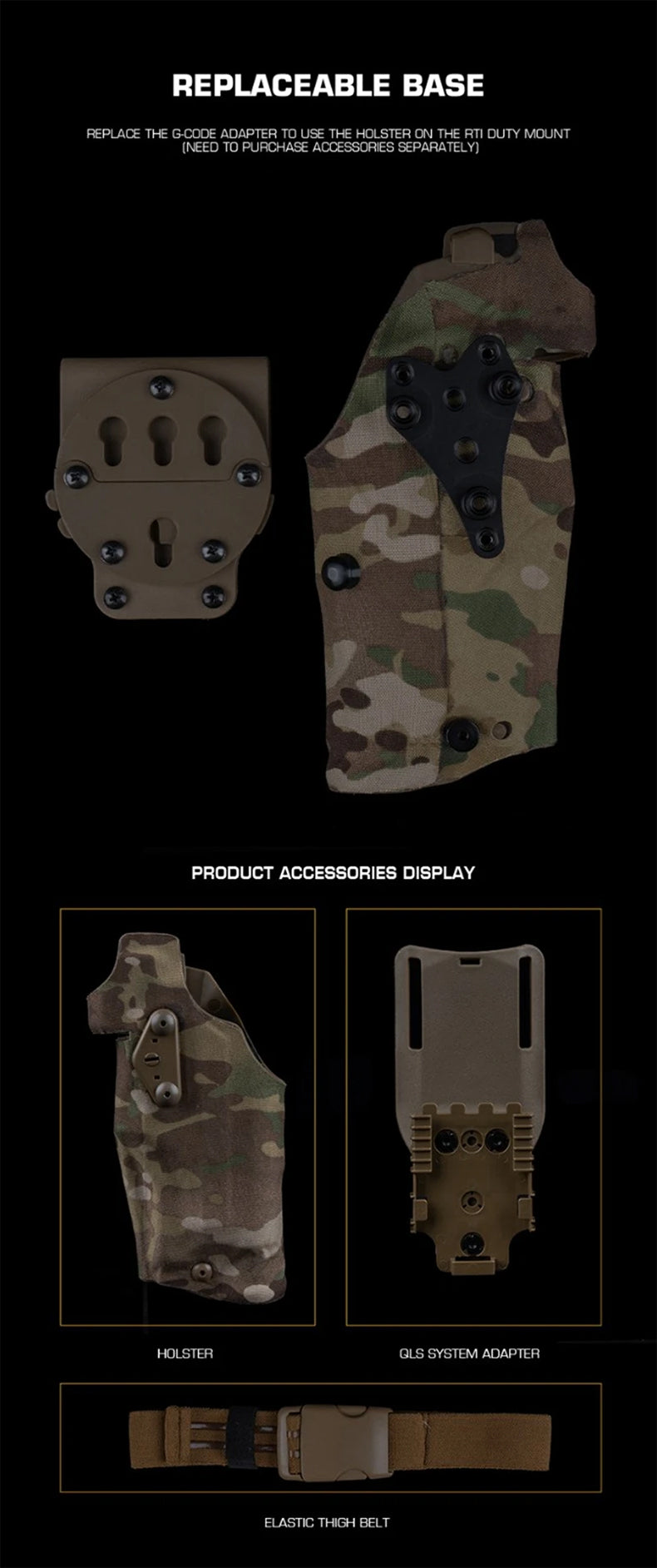 Holster tactique pour pistolet gauche 6354DO pour Glock 17