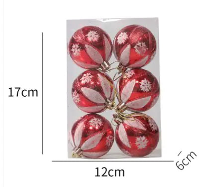 Vibrant Glitter Christmas Balls - Set of 6