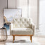 COOLMORE modern style armchair, plush decorative fabric armchair with golden metal legs (white teddy bear) - Korvel