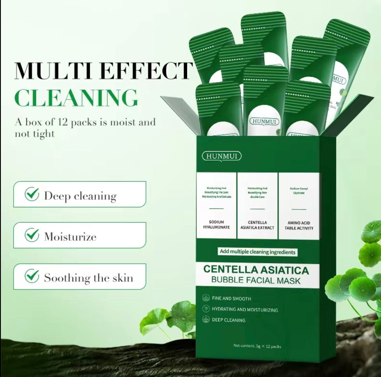 Centella Clear Foam Mask - 12 Single-Use Masks