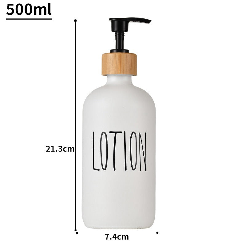 Distributeur de savon en verre élégant 500ml Boston avec capuchon en bois