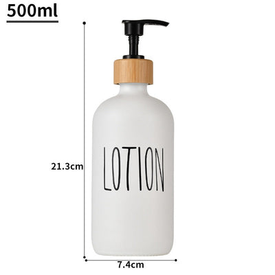 Elegant Glass 500ml Boston Soap Dispenser with Wooden Cap