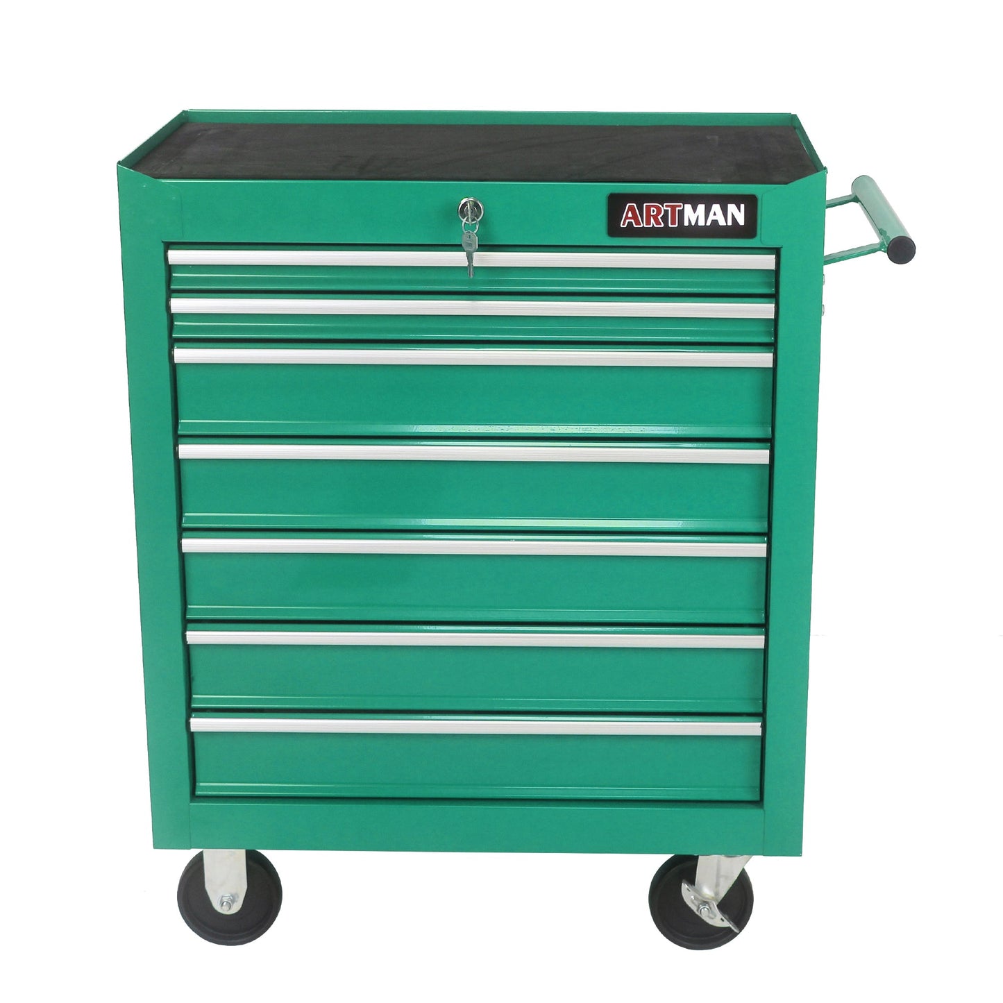 7 DRAWERS MULTIFUNCTIONAL TOOL CART WITH WHEELS-GREEN - Korvel
