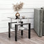 1-Piece Modern Tempered Glass Tea Table Coffee Table End Table, Square Table for Living Room, Black - Korvel