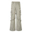 High Street Style Multi-Pocket Workwear Flared Trousers with Belt Design for Men - Korvel