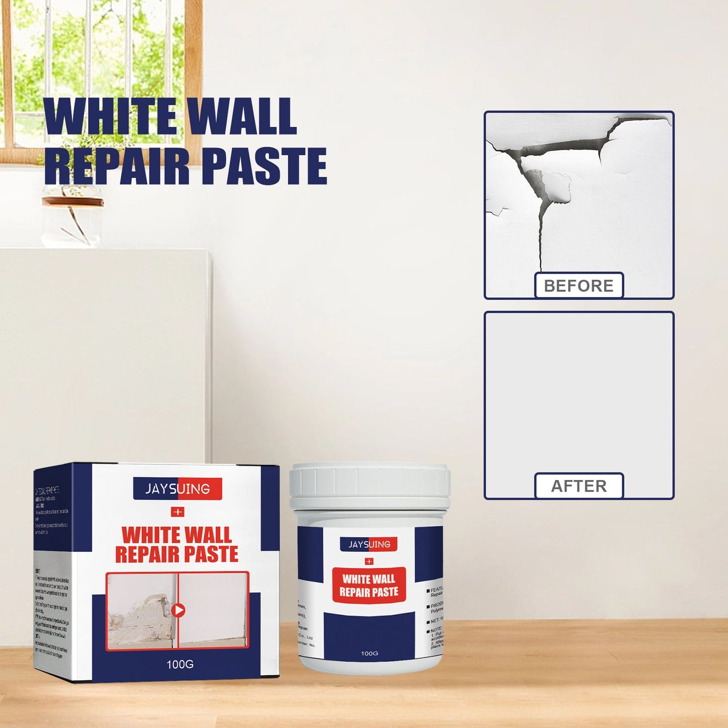 White Wall Repair Paste, Wall Maintenance Renovation Cover Repair Household Wall Repair Paste - Korvel