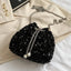 Sequin Chain Drawstring Bucket Bag - Korvel