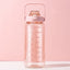 Sports water cup portable large capacity 2000ml plastic cup with straw scale men and women kettle water cup - Korvel