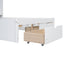 Full Size Platform Bed with Storage Headboard and 2 Drawers, White - Korvel