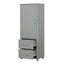 Tall Bathroom Storage Cabinet, Freestanding Storage Cabinet with Two Drawers and Adjustable Shelf, MDF Board , Grey - Korvel