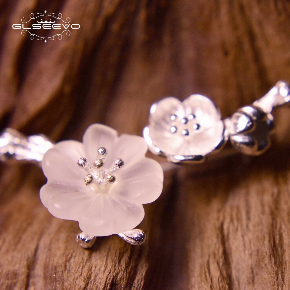 GLSEEVO 925 Sterling Silver Wedding Crystal Flower Brooch High Quality For Women Tree Brooches Mujer Handmade Jewelry - Korvel