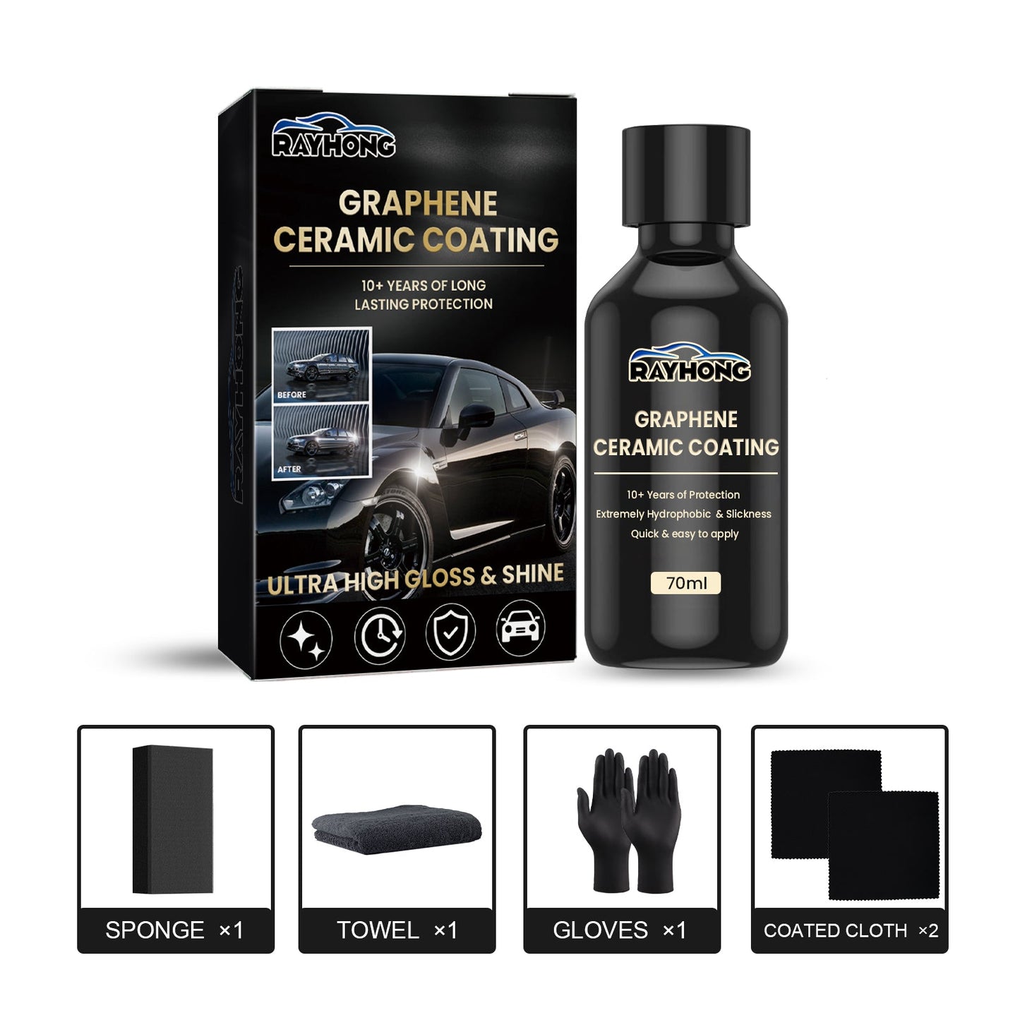 Graphene Ceramic Coating, Super Water Plating Crystal Coating Waterproof Coating Sealing Glaze Maintenance Car Paint - Korvel