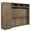 Full Size Murphy Bed with Wardrobe, Drawers and Open Shelves, Antique Grey - Korvel