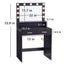 Makeup Vanity Desk with Mirror & Light - Korvel