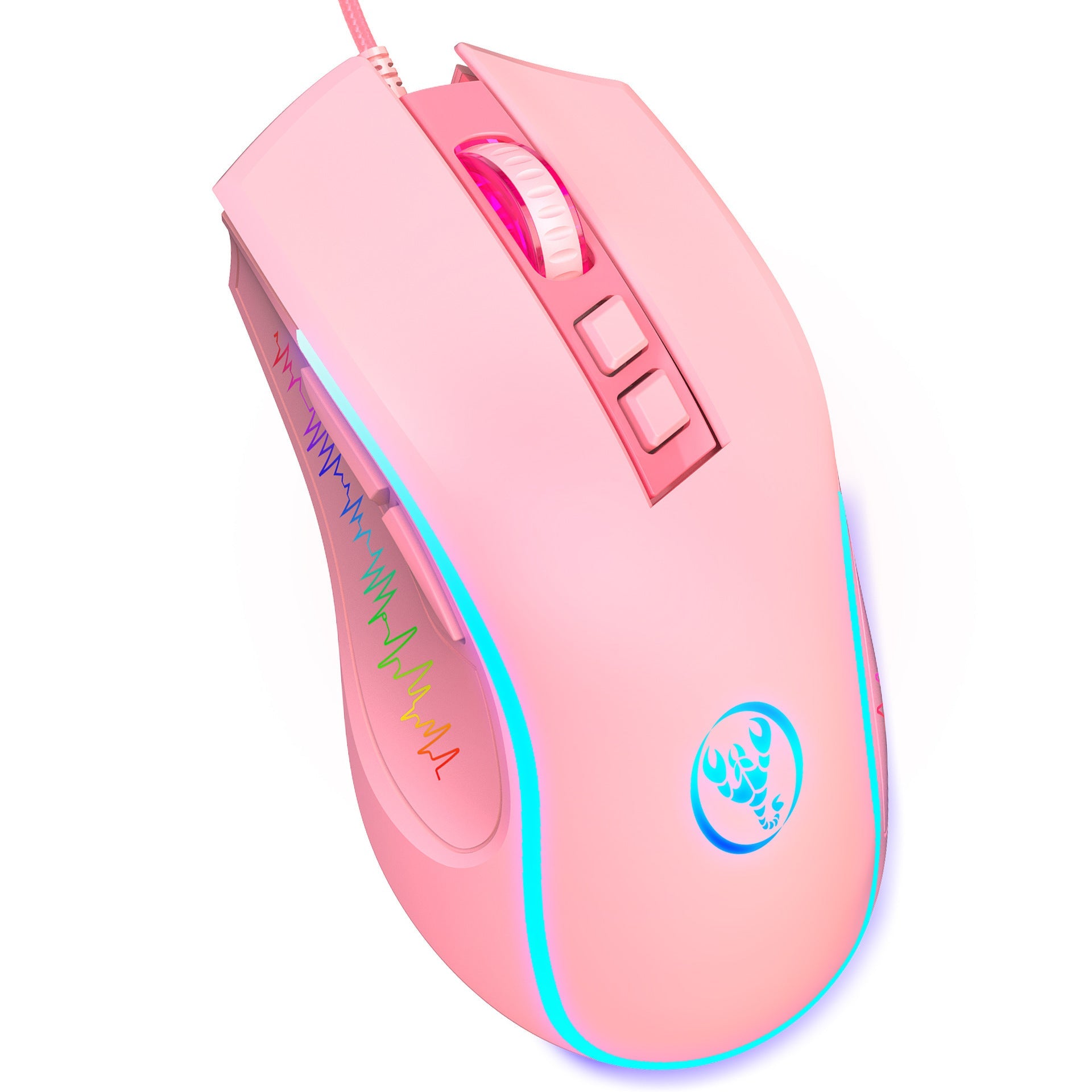 X100 wired gaming mouse with colorful glowing e-sports office mouse adjustable 3600dpi - Korvel