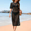 Slit Openwork Round Neck Cover-Up - Korvel