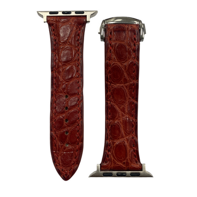 Rouge Rubis Matte Alligator Apple Watch Band