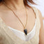 Collar de forma de corazón de labradorita de cobre