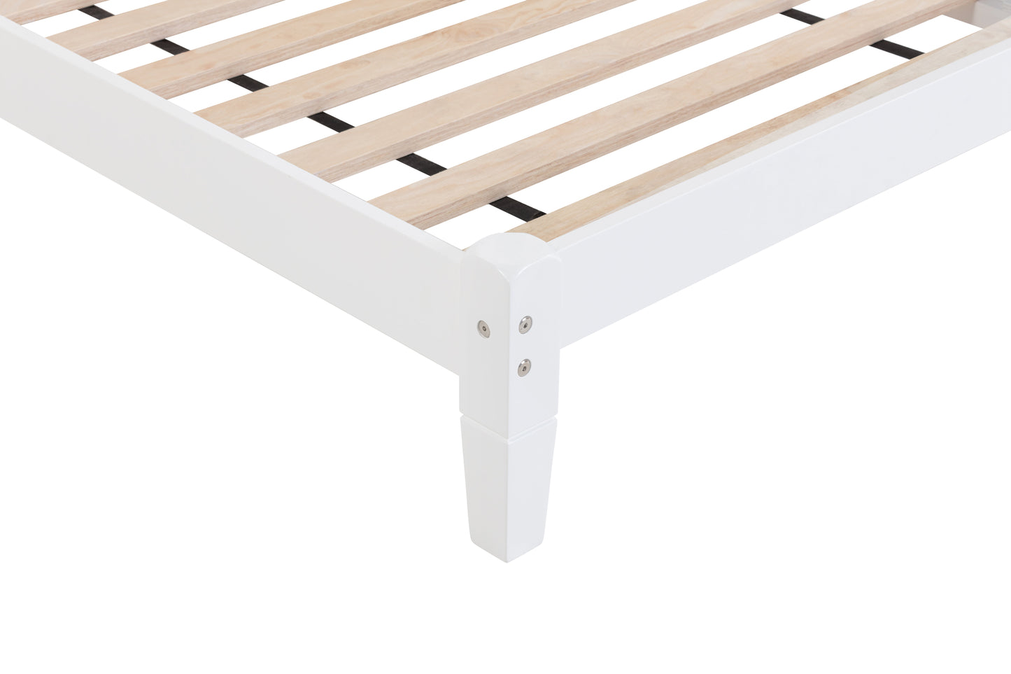 Elegant Twin Bed with Button-Decorated Headboard in White
