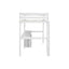 Twin Loft Wood Bed with Under-bed, Built-in Desk, a Storage Cabinet of 2 Drawers, Guardrails, Ladder,White - Korvel