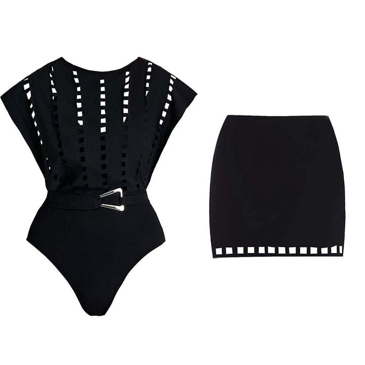 Elegant V-Neck One-Piece Swimsuit for Women