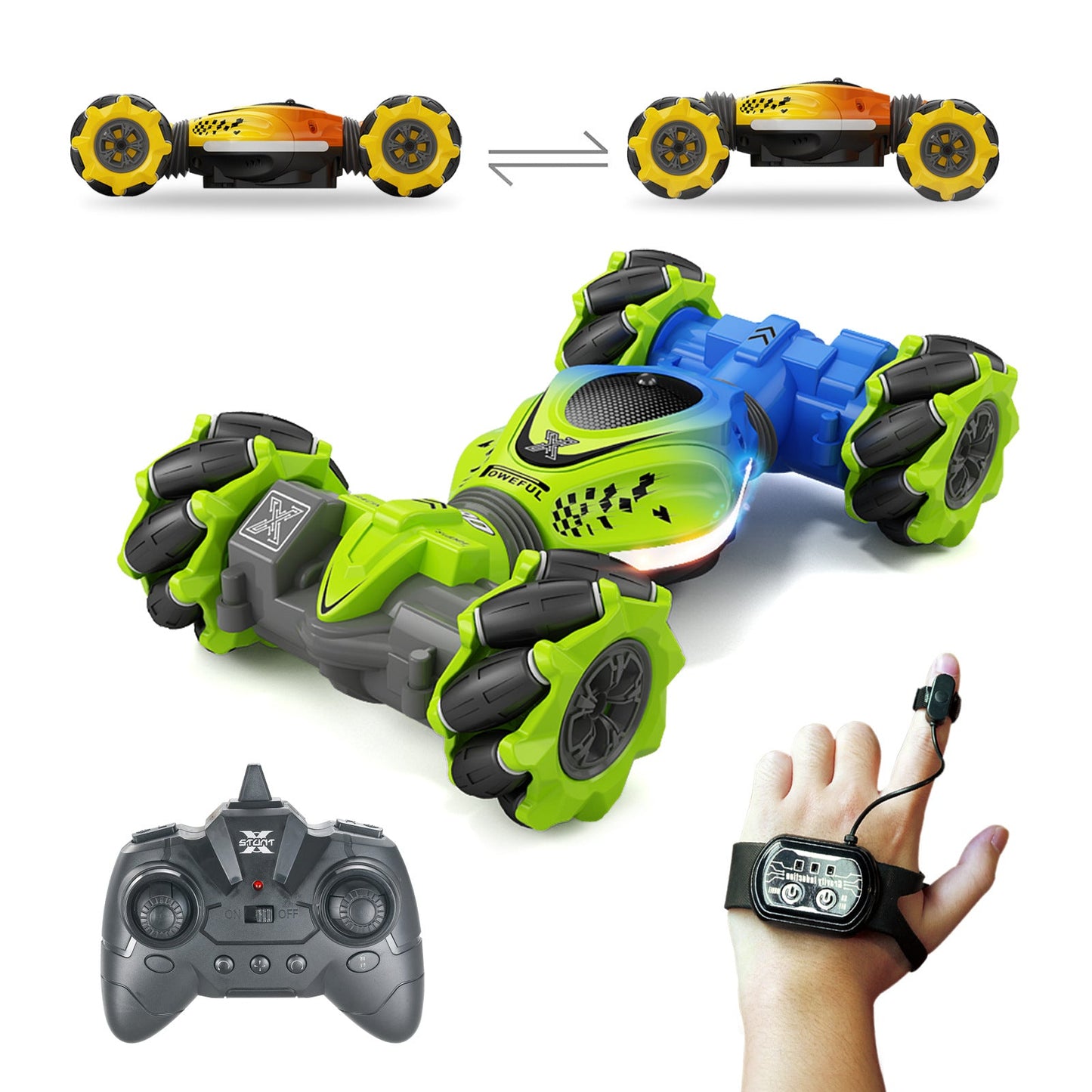 Induction Mini Gesture Twist Car Transform Car Watch Remote Control Double sided Stunt Climbing Toy Remote Control Car - Korvel