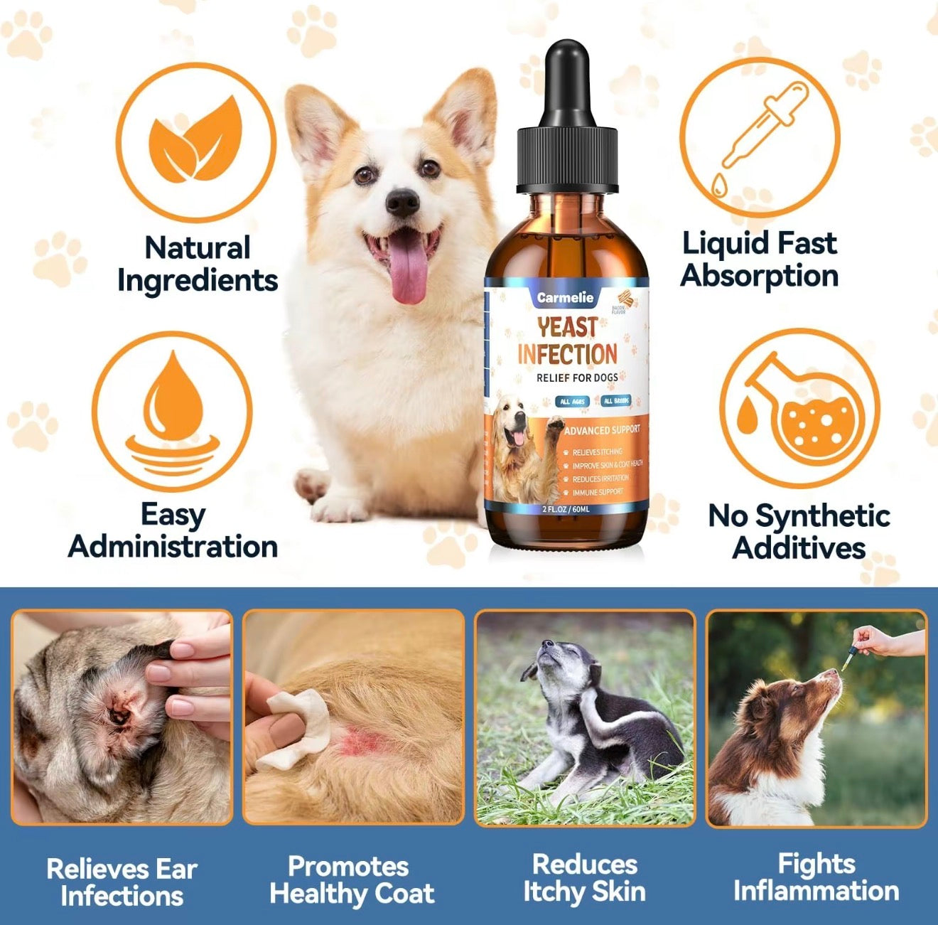 YeastGuard Dog Drops - Gentle Skin & Ear Care