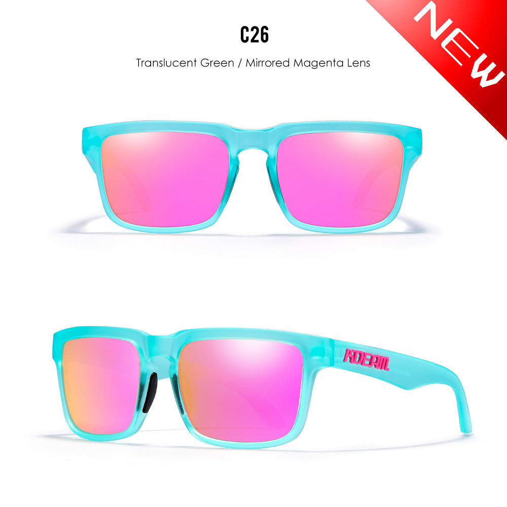 Classic polarized sunglasses for men and women ultra light driving glasses colorful real film sunglasses - Korvel