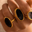 Anillo Abierto Elíptico en Acero Inoxidable - Lujo Francés Ligero