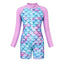 Girls' Long Sleeve One-Piece Mermaid Swimsuit