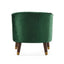 Sofá de acento barrel tapizado elegante con patas de madera