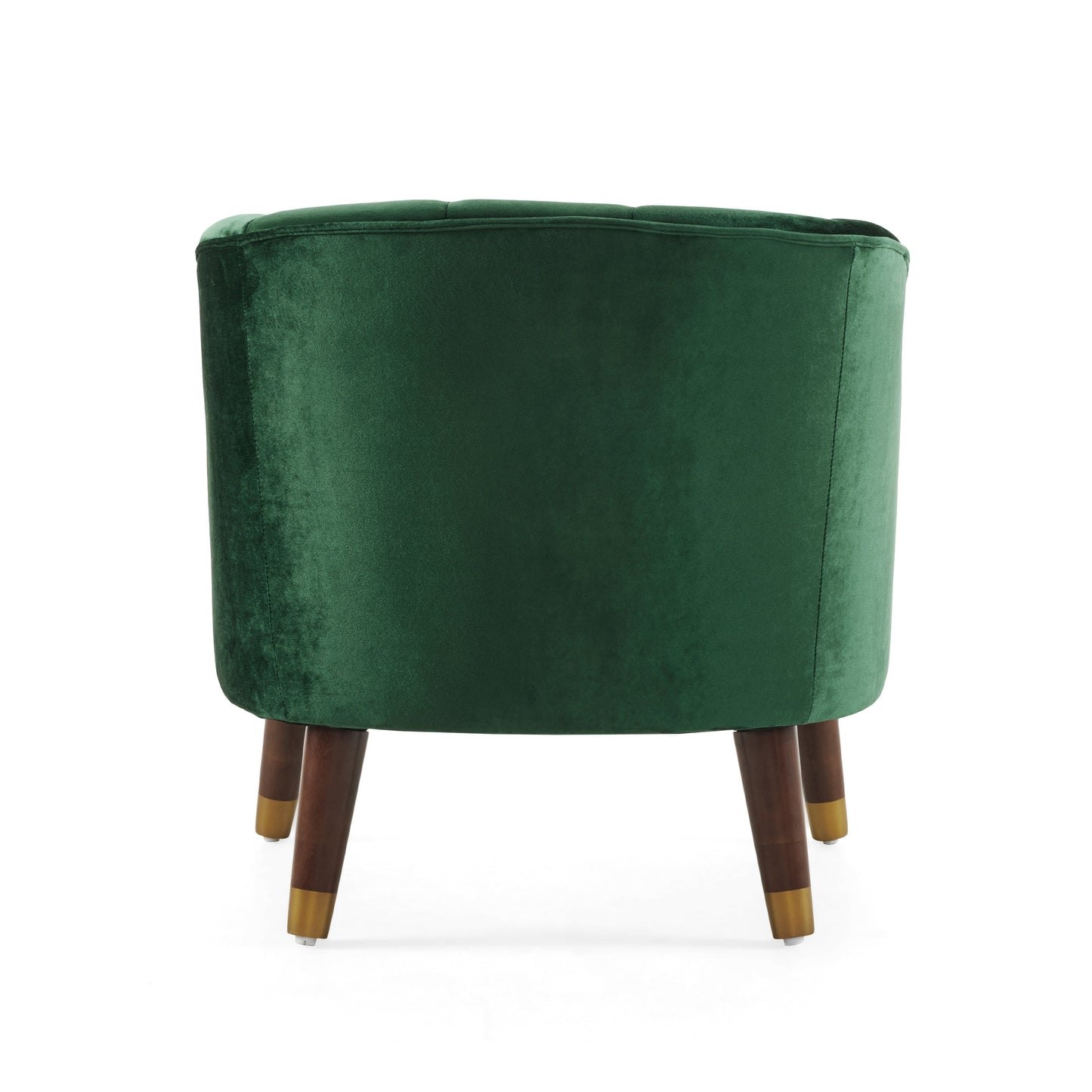 Sofá de acento barrel tapizado elegante con patas de madera