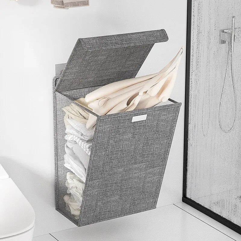 Dirty Clothes Basket Foldable Home Dormitory Dormitory Multifunctional Organization Storage Wall Hanging Basket - Korvel