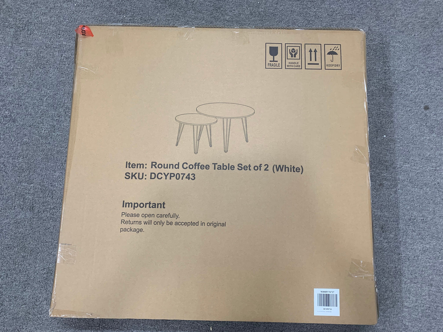 Ensemble de 2 tables basses rondes empilables de 27,56'' - Blanc